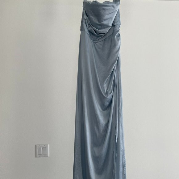 Reformation Blue Barrow Silk Dress - Picture 3 of 4